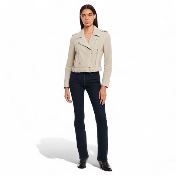 Blank NYC White Sand Suede Moto Jacket Size M - Cream Neutral Moto - Picture 7 of 9